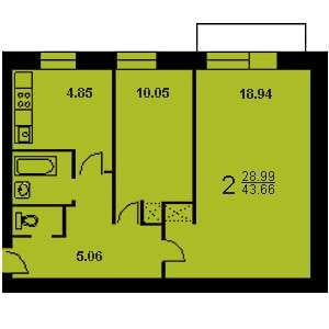 Дом 1-511К планировка двухкомнатной квартиры 1