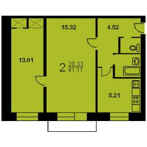 Дом 1-511К планировка двухкомнатной квартиры 2