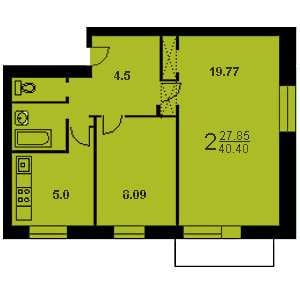 Дом 1-511К планировка двухкомнатной квартиры 3