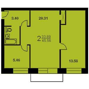 Дом 1-515-5 планировка двухкомнатной квартиры 2