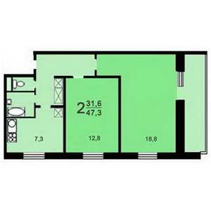 Дом 1605-9 планировка двухкомнатной квартиры 1