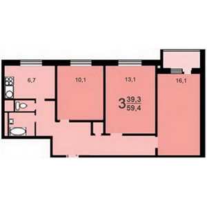 Дом 1605-9 планировка трехкомнатной квартиры 1