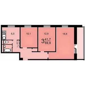 Дом 1605-9 планировка трехкомнатной квартиры 2