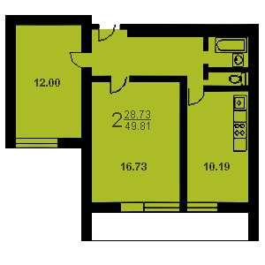 Дом И-522А планировка двухкомнатной квартиры 2