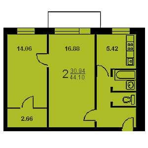 Дом II-29 планировка двухкомнатной квартиры 1