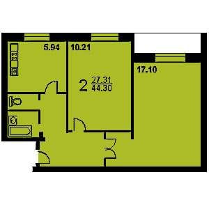 Дом II-49 планировка двухкомнатной квартиры 2