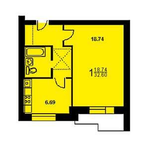 Дом II-57 планировка однокомнатной квартиры
