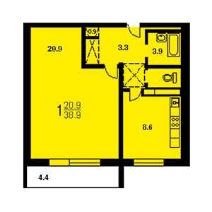 Дом П-46М планировка однокомнатной квартиры