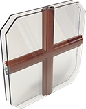 окно с ламинированной коричневой раскладкой